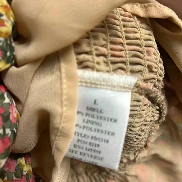 Women’s Aura Floral Stretch Dress 3/4 Sleeve Dress Size Large - Picture 4 of 6